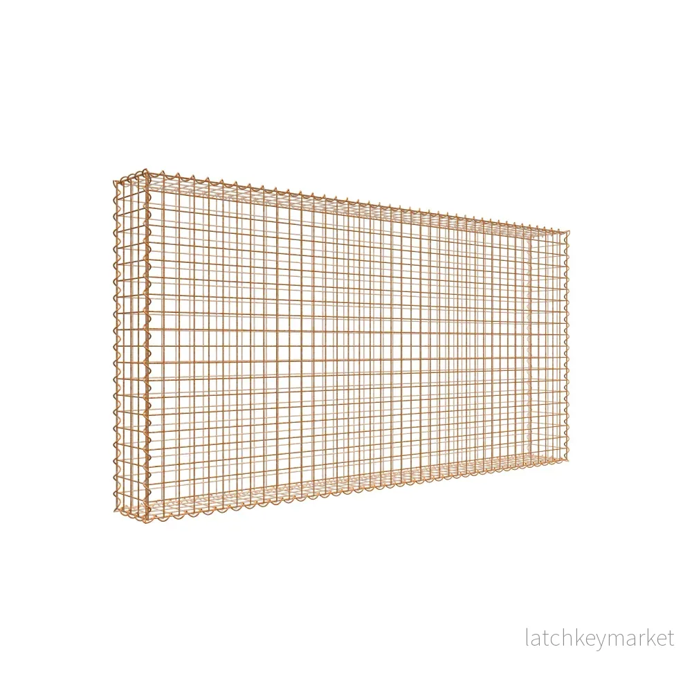 Rostig gabion 200 cm x 100 cm x 20 cm (L x H x D), maskstorlek 5 cm x 5 cm, spiral Rostig gabion 200 cm x 100 cm x 20 cm (L x H x D), maskstorlek 5 cm x 5 cm, spiral