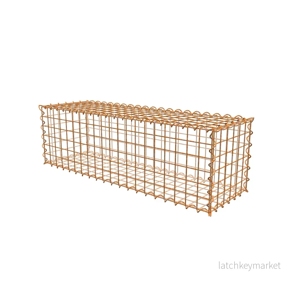 Rostig gabion 100 cm x 30 cm x 30 cm (L x H x D), maskstorlek 5 cm x 5 cm, spiral - Bild 2