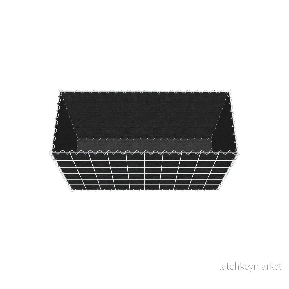 Grön gabion med fleece 100 cm x 60 cm x 40 cm (L x H x D), maskstorlek 10 cm x 10 cm, spiral - Bild 3