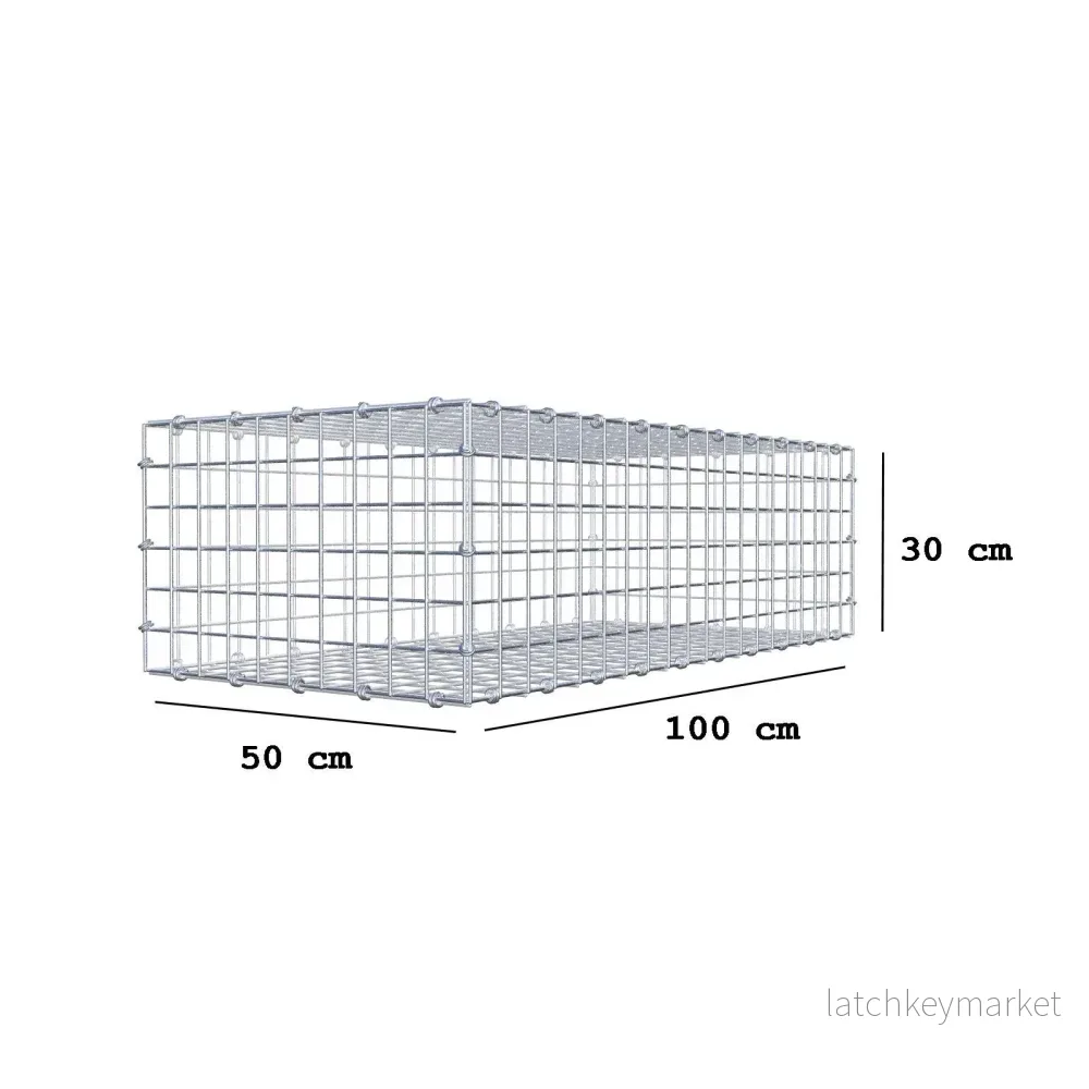 Gabion 100 cm x 30 cm x 50 cm (L x H x D), maskstorlek 5 x 5 cm, spiralring - Bild 2