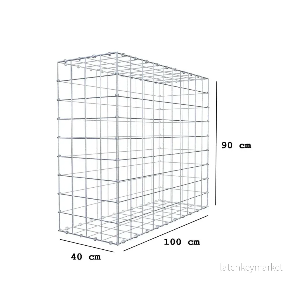 Gabion 100 cm x 90 cm x 40 cm (L x H x D), maskstorlek 10 x 10 cm, spiralring - Bild 2