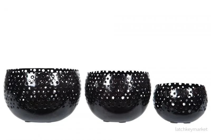 Ljuslykta 3-pack Twinkle Grå Onyx Ø15x13cm REA Ljuslykta 3-pack Twinkle Grå Onyx Ø15x13cm REA