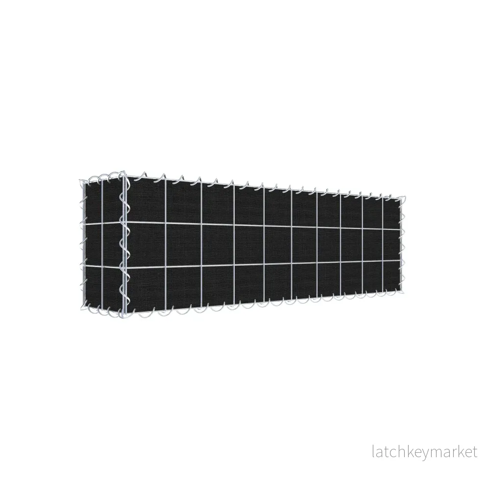 Grön gabion med fleece 100 cm x 30 cm x 20 cm (L x H x D), maskstorlek 10 cm x 10 cm, spiral Grön gabion med fleece 100 cm x 30 cm x 20 cm (L x H x D), maskstorlek 10 cm x 10 cm, spiral