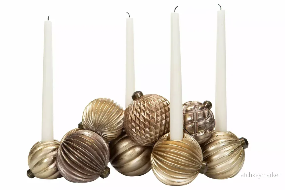 Julljusstake Julkulor Poly 41x17x16cm - Bild 2