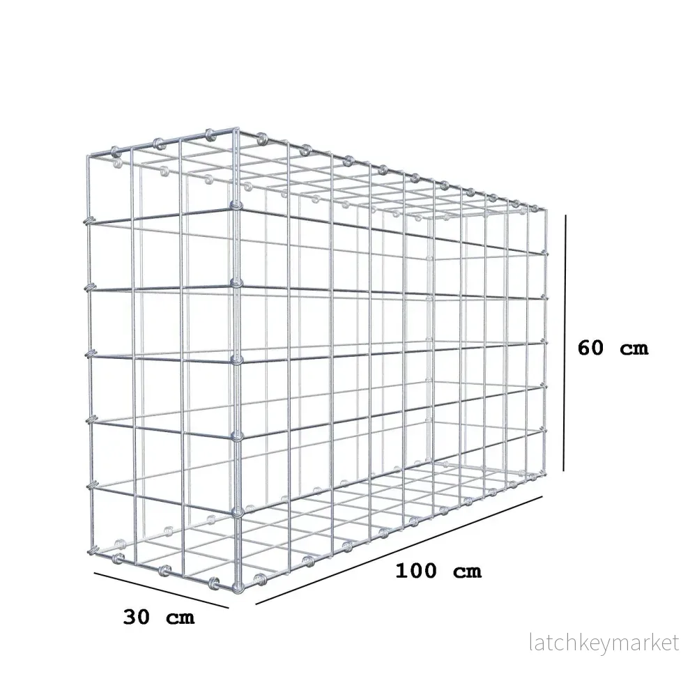 Gabion 100 cm x 60 cm x 30 cm (L x H x D), maskstorlek 10 x 10 cm, spiralring - Bild 2