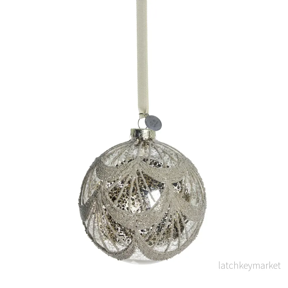 Perline dekoration H10 cm. antikt silver