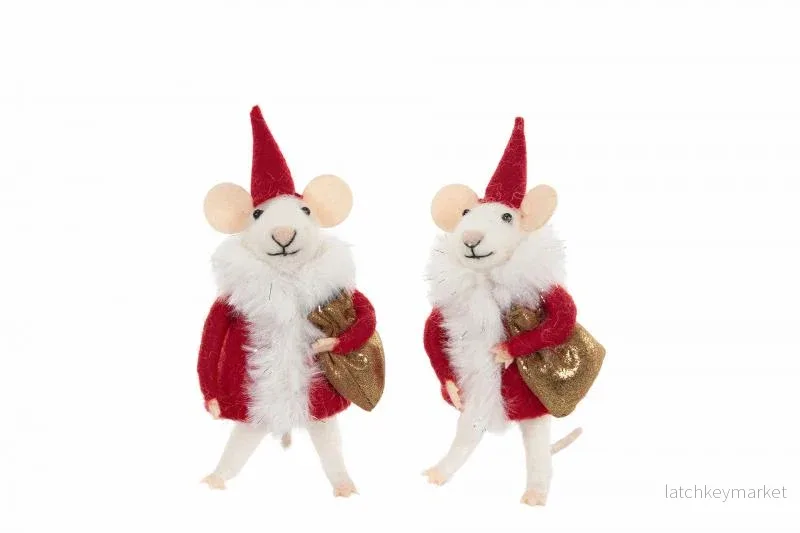 Dekoration UllDjur Möss Tomte 9cm 2-pack REA Dekoration UllDjur Möss Tomte 9cm 2-pack REA
