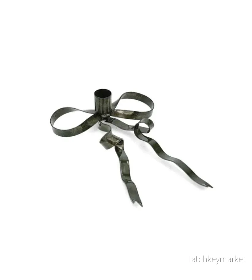 Ljusstake 2-pack Rosett Liggande 20 cm Mörkgrön Ljusstake 2-pack Rosett Liggande 20 cm Mörkgrön