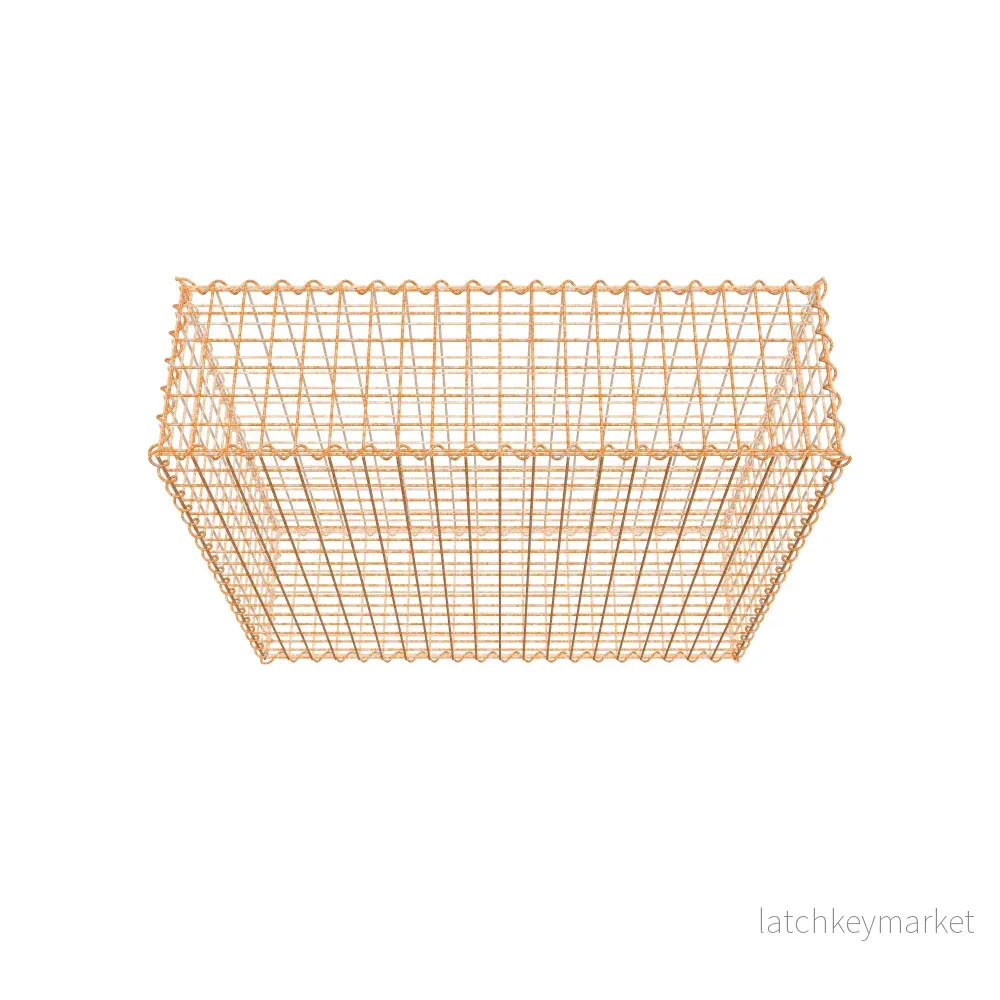 Rostig gabion 100 cm x 90 cm x 30 cm (L x H x D), maskstorlek 5 cm x 5 cm, spiral - Bild 3