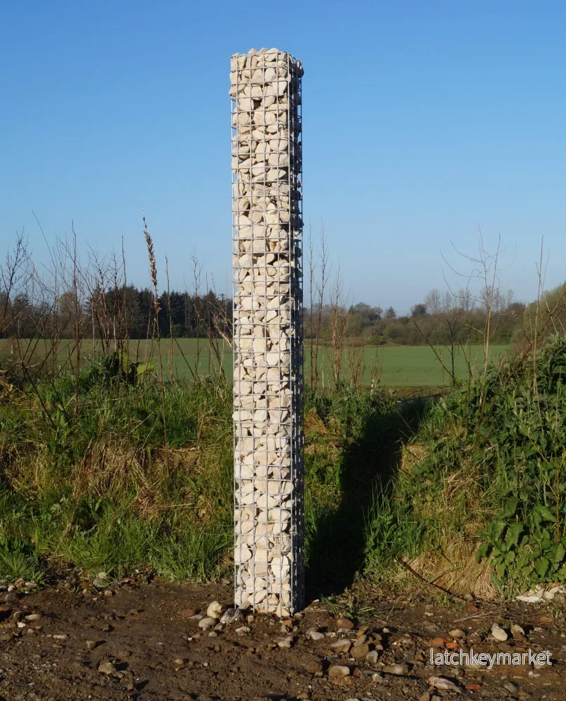 Rektangulär varmförzinkad gabionpelare, 22 cm x 22 cm, 200 cm hög, MW 5 cm x 5 cm - Bild 2