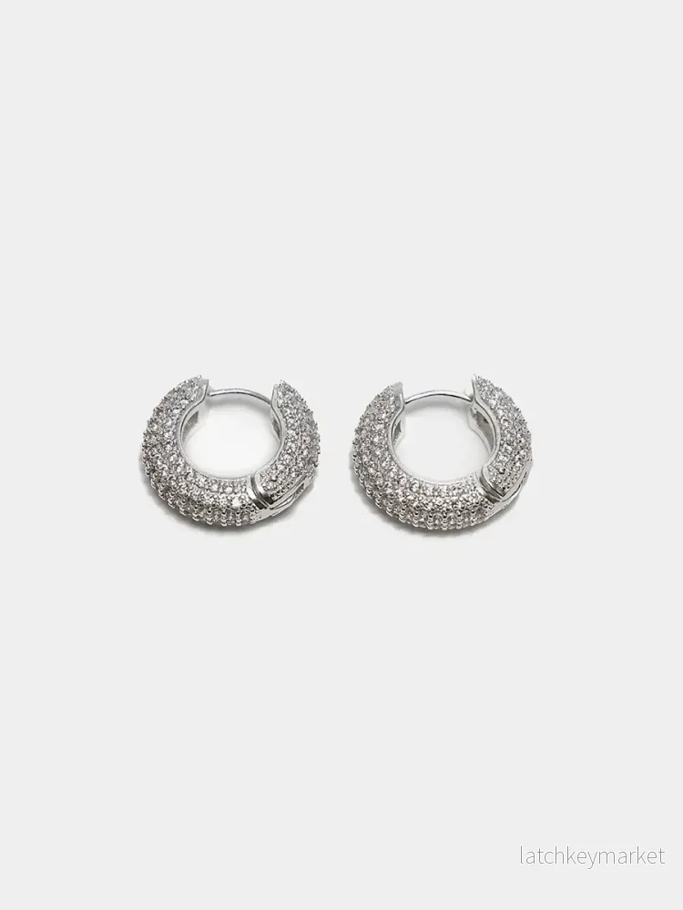 Stone Hoops Örhängen, Silver