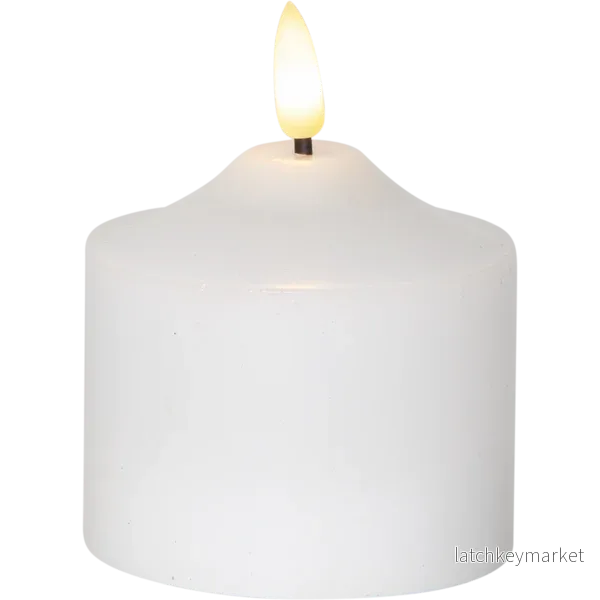 Batteridrivet LED Blockljus Flamme Top Vit 9,5 cm Batteridrivet LED Blockljus Flamme Top Vit 9,5 cm