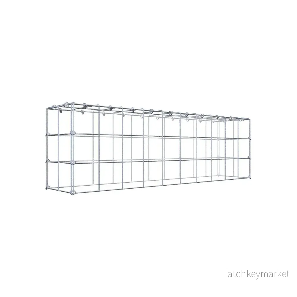 Typ 3 påbyggnadsgabion 100 cm x 30 cm x 20 cm (L x H x D), maskstorlek 10 cm x 10 cm, C-ring Typ 3 påbyggnadsgabion 100 cm x 30 cm x 20 cm (L x H x D), maskstorlek 10 cm x 10 cm, C-ring