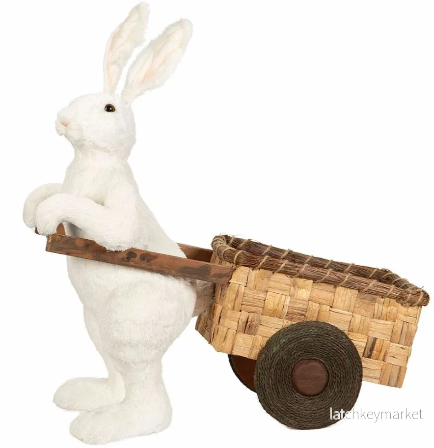 Påskdekoration Golvdekoration Hare Med Kärra 68 cm Påskdekoration Golvdekoration Hare Med Kärra 68 cm