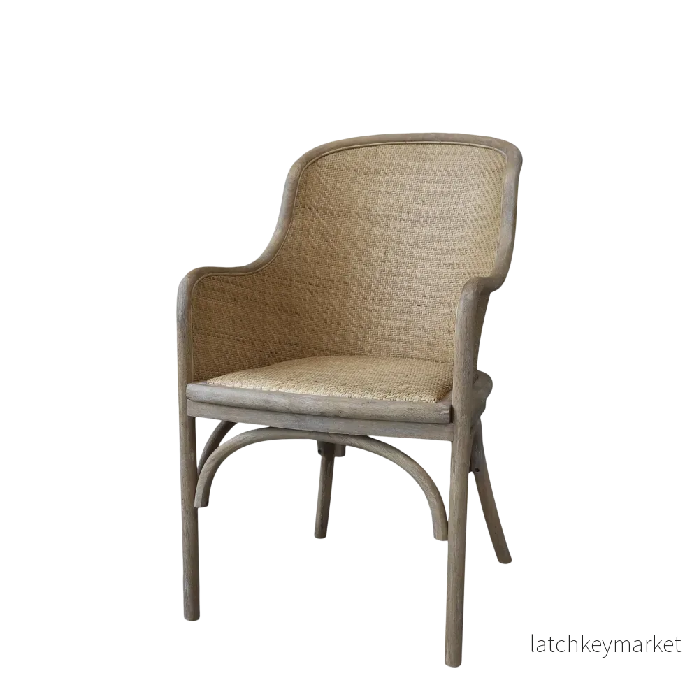 Chic Antique Stol Gammal fransk stol med flätning