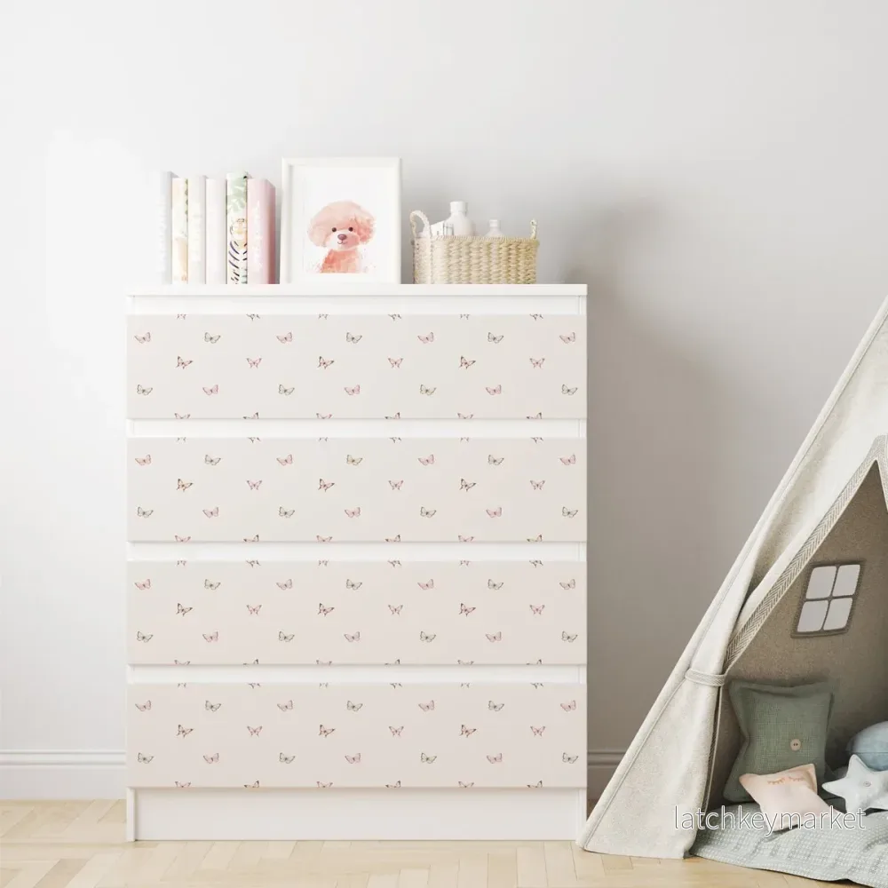 Dekorfolie till IKEA MALM – fjärilar Dekorfolie till IKEA MALM – fjärilar