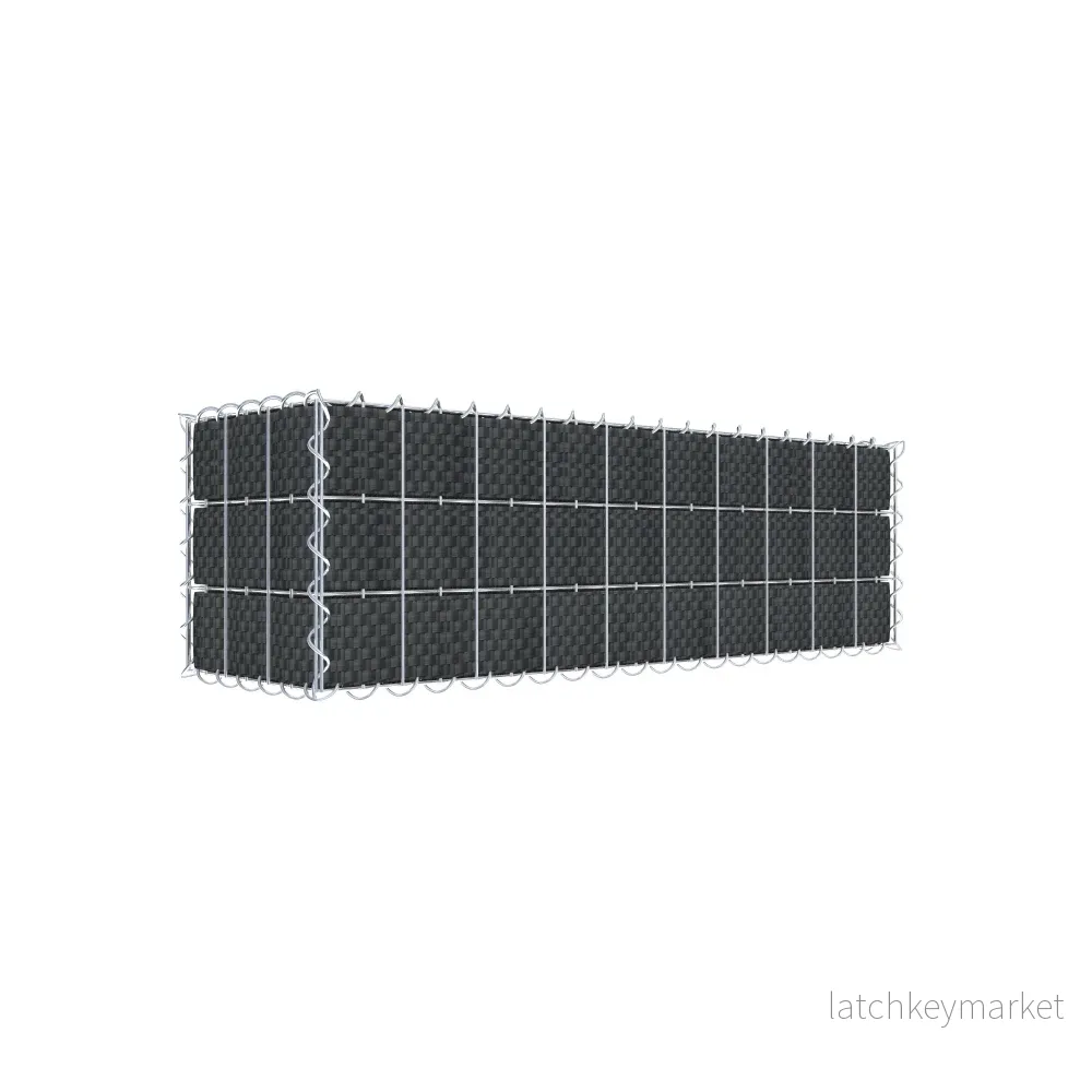 Grön gabion med fleece & insynsskydd 100 cm x 30 cm x 30 cm (L x H x D), maskstorlek 5 cm x 10 cm, spiral Grön gabion med fleece & insynsskydd 100 cm x 30 cm x 30 cm (L x H x D), maskstorlek 5 cm x 10 cm, spiral