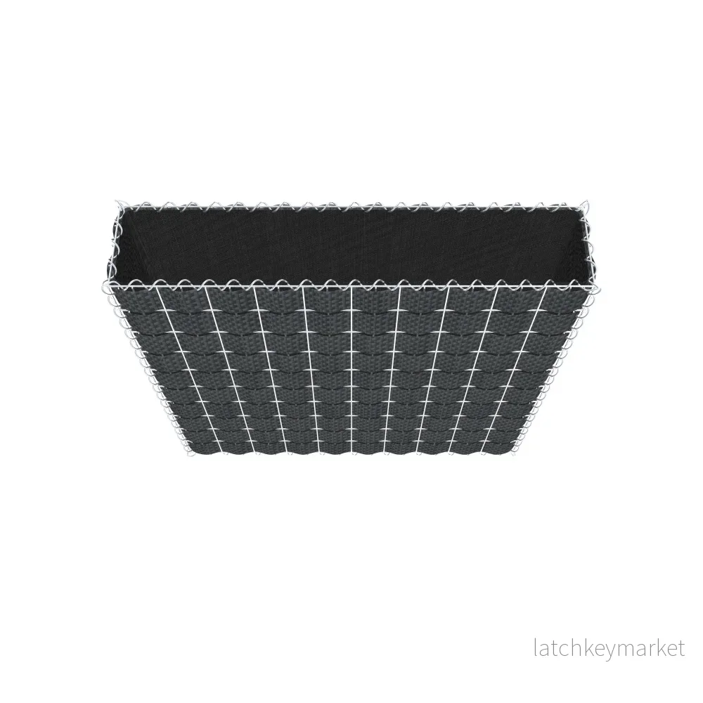 Grön gabion med fleece & insynsskydd 100 cm x 100 cm x 20 cm (L x H x D), maskstorlek 5 cm x 10 cm, spiral - Bild 3