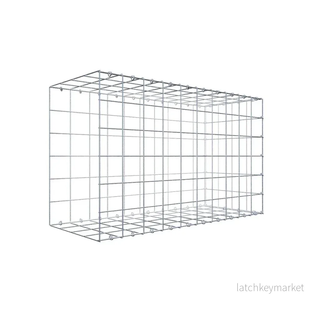 Typ 2 påbyggnadsgabion 100 cm x 60 cm x 40 cm (L x H x D), maskstorlek 10 cm x 10 cm, C-ring