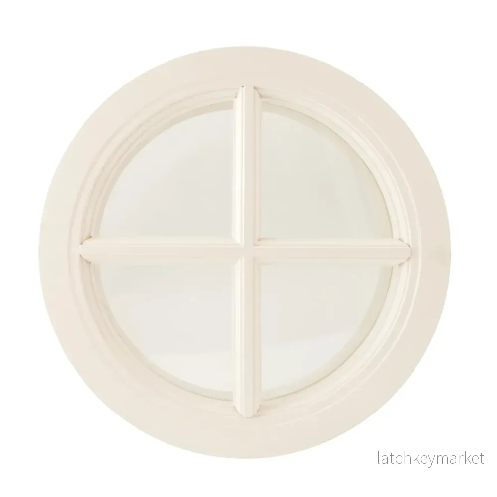 Runt fönster vitt Ø370 mm isolerglas D415
