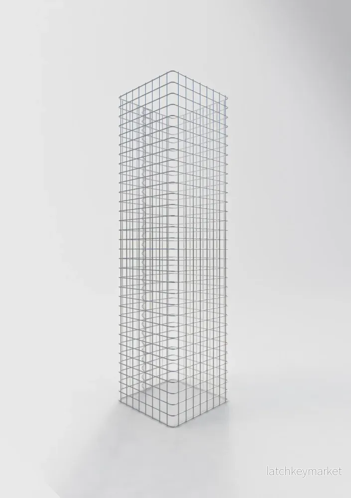 Gabionpelare, kantig 42 cm x 42 cm, 160 cm hög, MW 5 cm x 5 cm - Bild 2