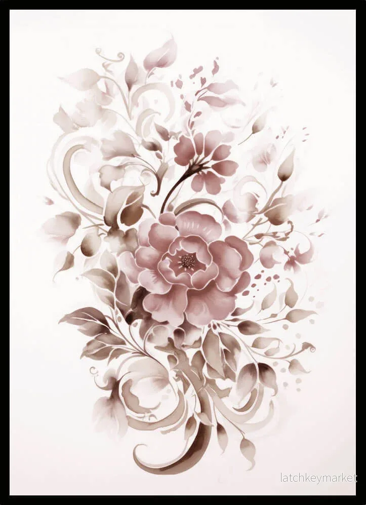Barntavla –  blommor rosa