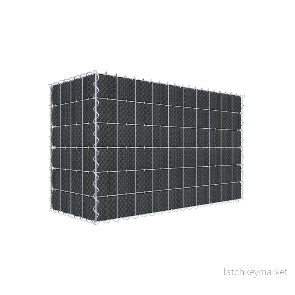 Grön gabion med fleece & insynsskydd 100 cm x 60 cm x 40 cm (L x H x D), maskstorlek 5 cm x 10 cm, spiral Grön gabion med fleece & insynsskydd 100 cm x 60 cm x 40 cm (L x H x D), maskstorlek 5 cm x 10 cm, spiral