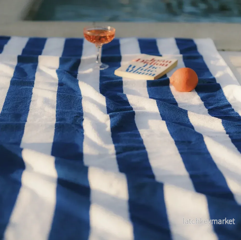Beach Towel Mediterranean Blue Stripe - Bild 2