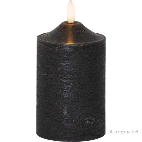 Blockljus LED Flamme Svart