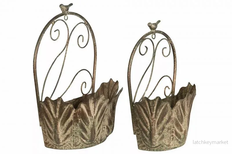 Blomkruka Väggampel Fågel Metall Grön 28x15x36,5cm 2-pack REA Blomkruka Väggampel Fågel Metall Grön 28x15x36,5cm 2-pack REA