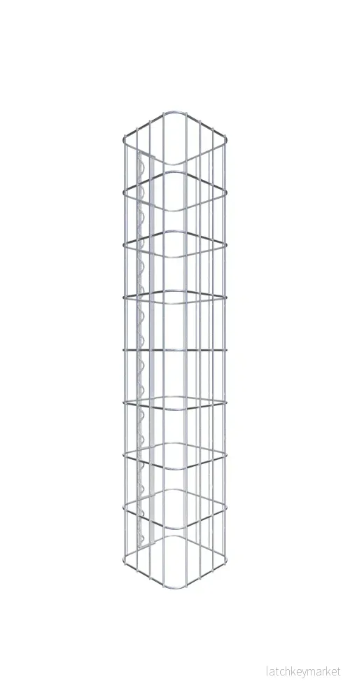 Gabionpelare, kvadrat 22 cm x 22 cm, 80 cm hög, MW 5 cm x 10 cm