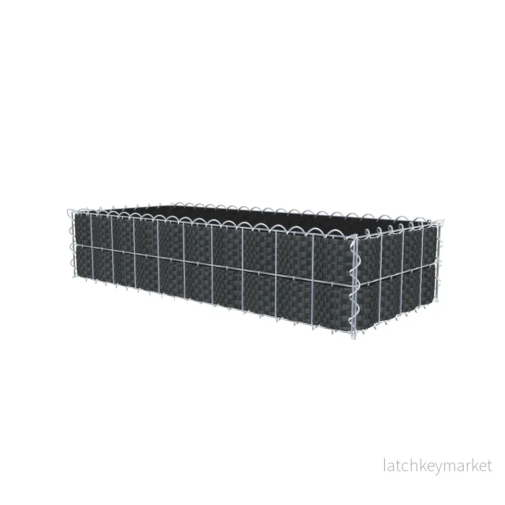 Beplanterad gabion med fleece & insynsskydd 100 cm x 20 cm x 40 cm (L x H x D), maskstorlek 5 cm x 10 cm, spiral - Bild 2