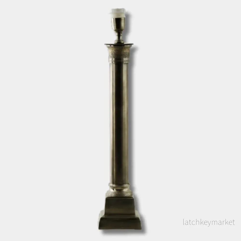 Lampfot Karl Hög Antik Silver H63 cm
