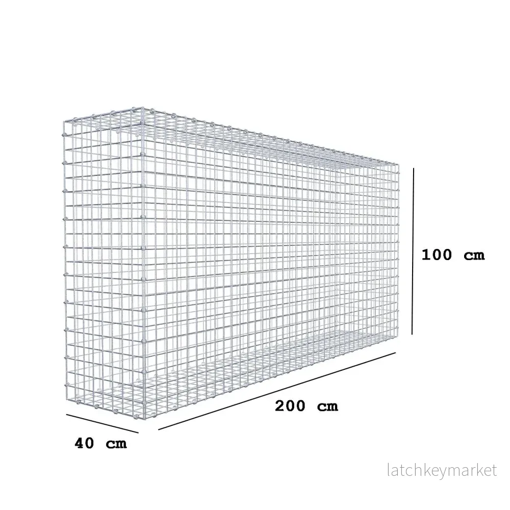 Gabion 200 cm x 100 cm x 40 cm (L x H x D), maskstorlek 5 x 5 cm, spiralring - Bild 2
