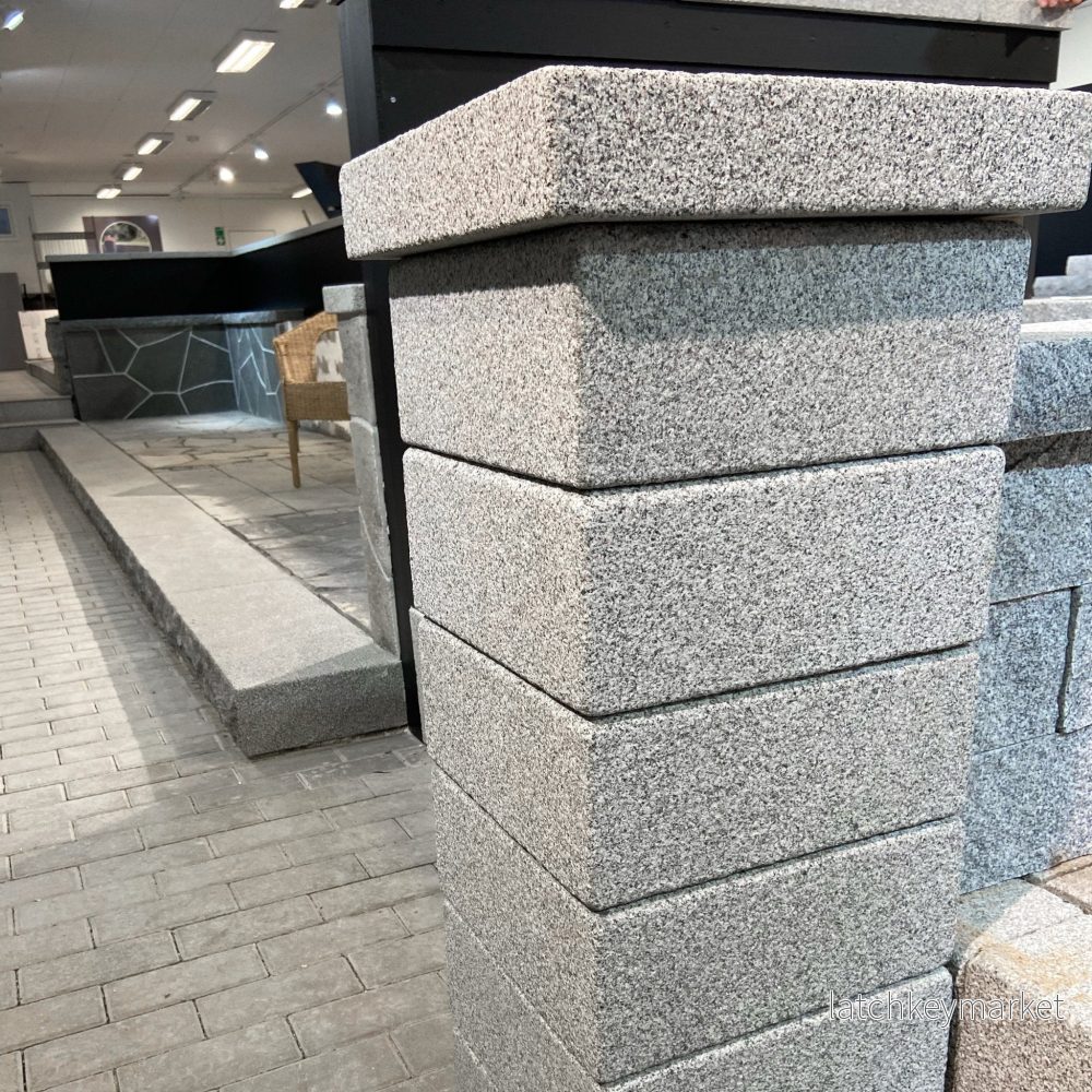 Stolpelement Bergama Granit Grå Modern 350x350x150 - Bild 2