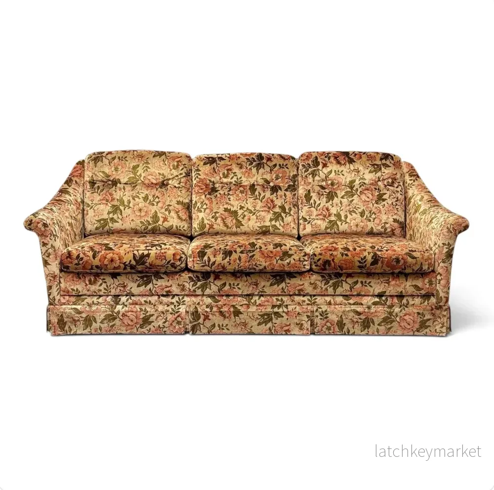 DUX soffa & fåtölj plysch, floral, vintage - Bild 3