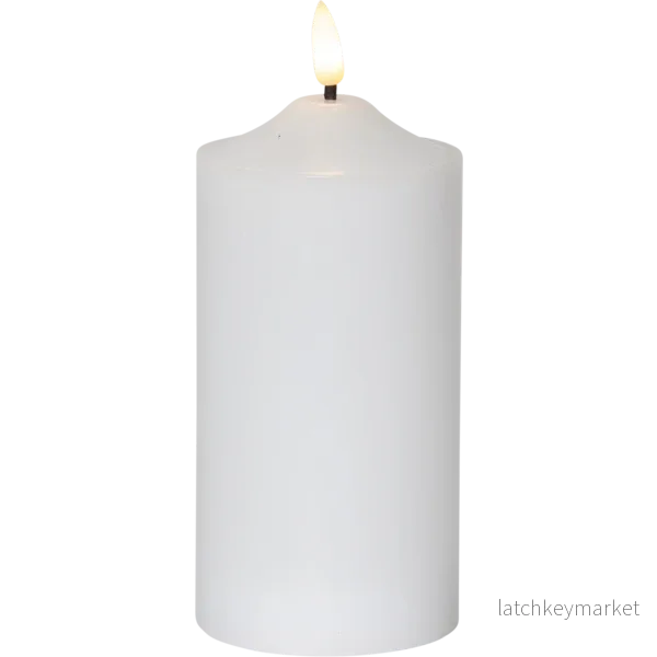 Batteridrivet LED Blockljus Flamme Top Vit 17 cm Batteridrivet LED Blockljus Flamme Top Vit 17 cm