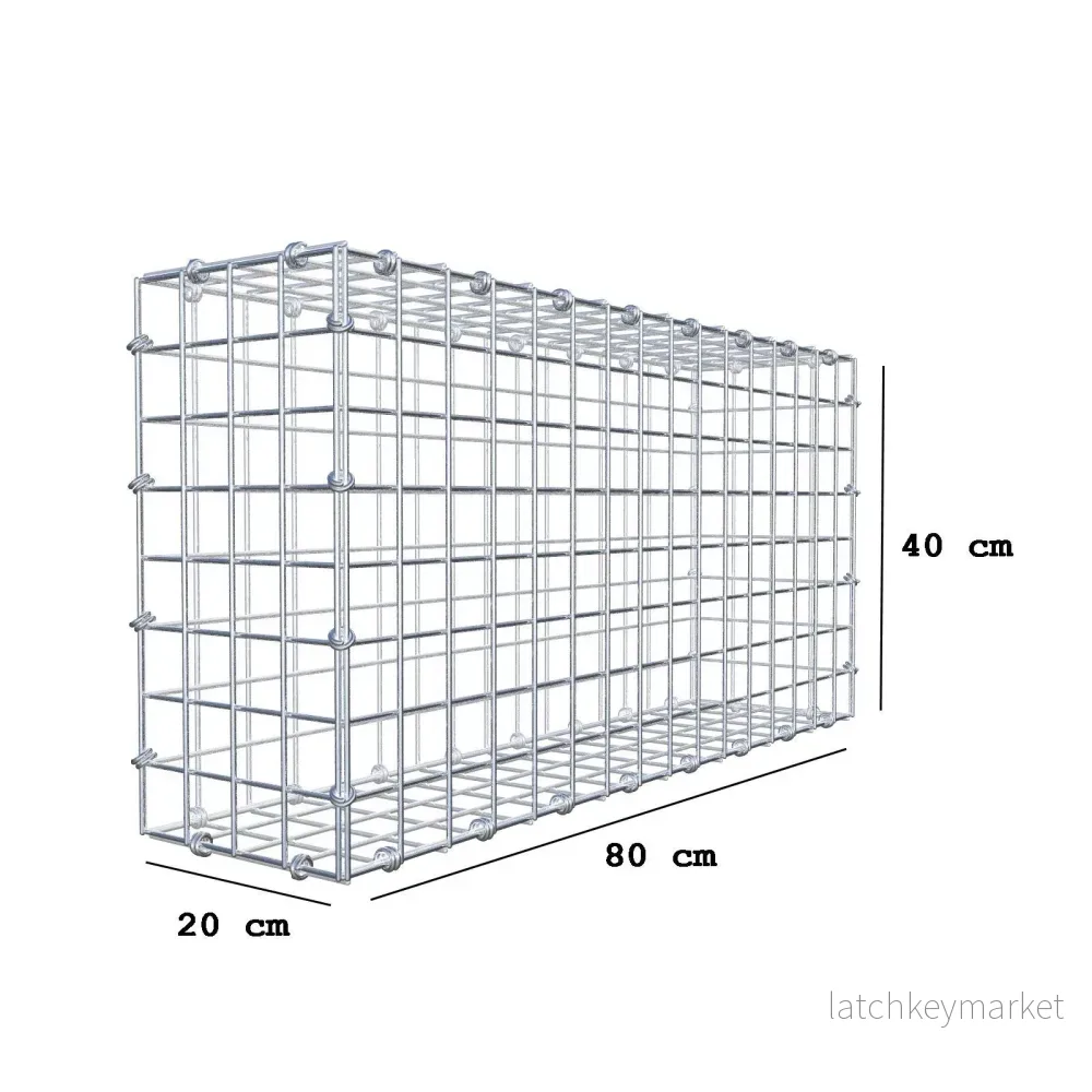 Gabion 80 cm x 40 cm x 20 cm (L x H x D), maskstorlek 5 x 5 cm, spiralring - Bild 2