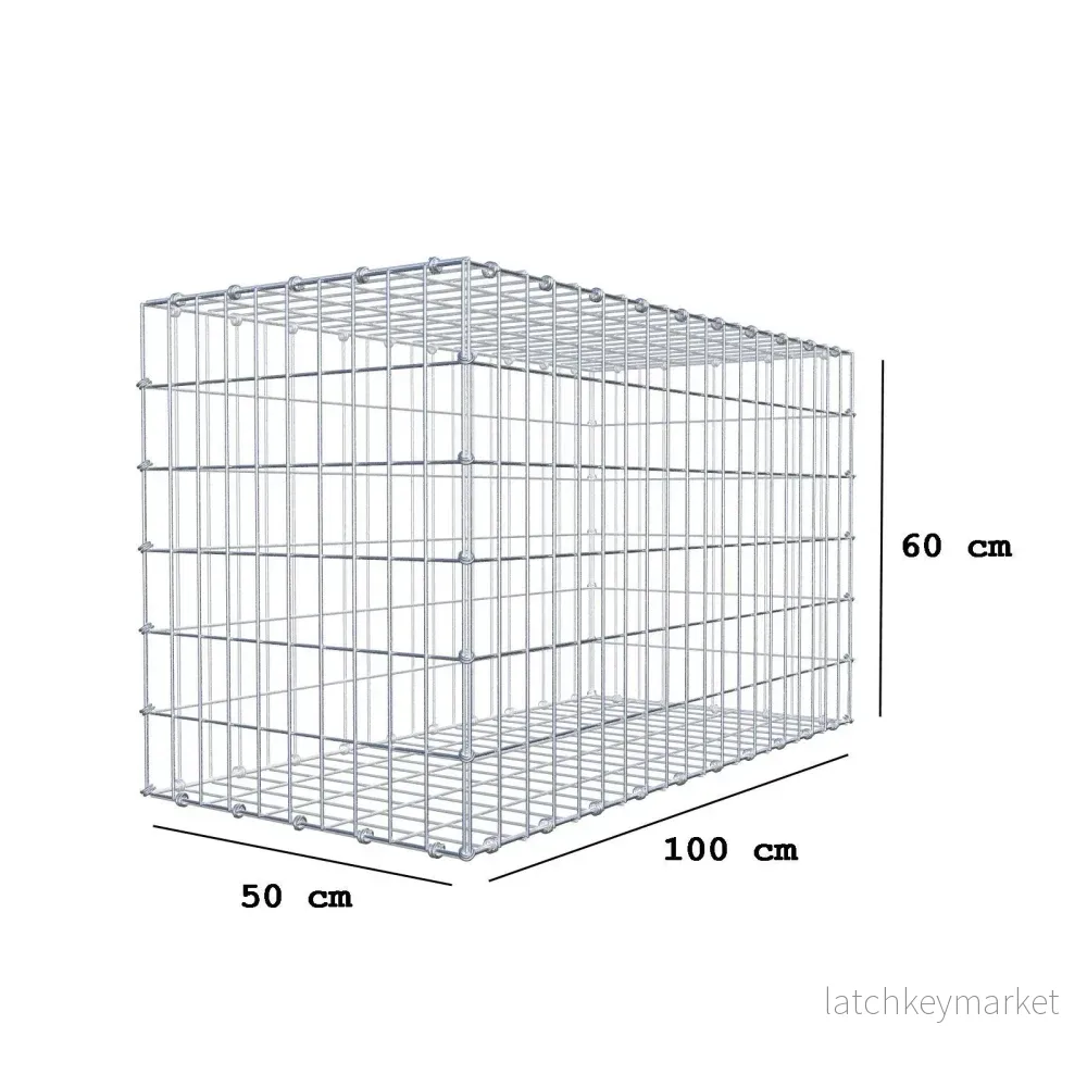 Gabion 100 cm x 60 cm x 50 cm (L x H x D), maskstorlek 5 x 10 cm, spiralring - Bild 2