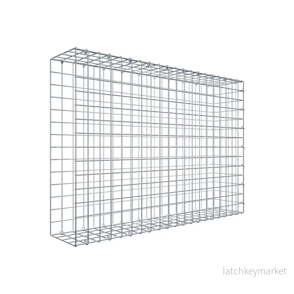 Typ 2 påbyggnadsgabion 100 cm x 70 cm x 20 cm (L x H x D), maskstorlek 5 cm x 5 cm, C-ring