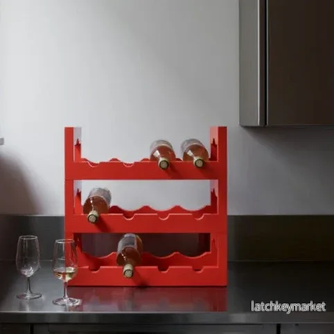 Massproductions Silo Stackable Wine Rack Red Massproductions Silo Stackable Wine Rack Red