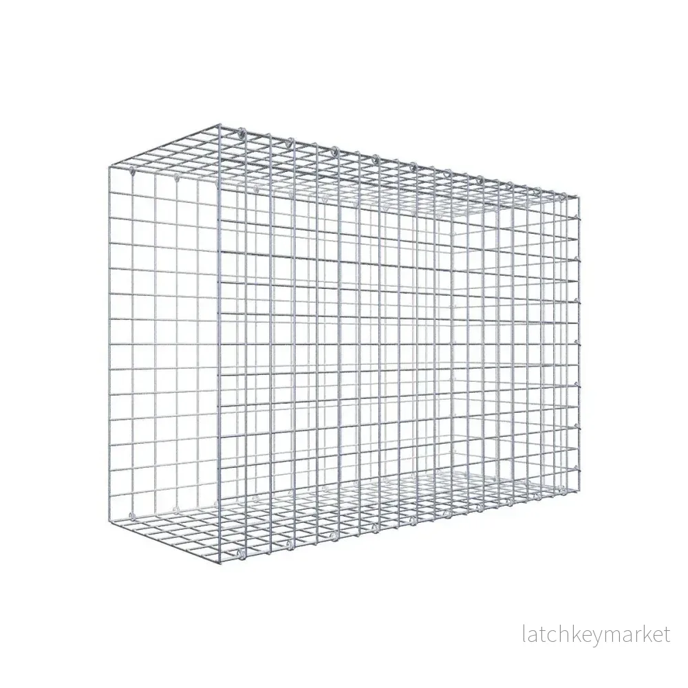 Typ 2 påbyggnadsgabion 100 cm x 70 cm x 40 cm (L x H x D), maskstorlek 5 cm x 5 cm, C-ring