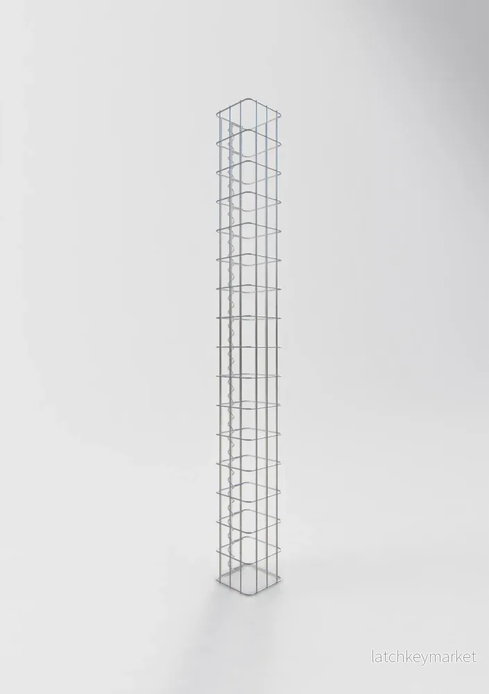 Gabionpelare fyrkant 17 cm x 17 cm, 160 cm hög, MW 5 cm x 10 cm - Bild 2