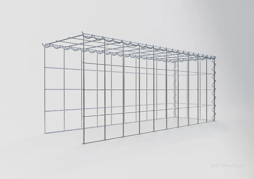 Påväxt gabion typ 4 100 cm x 40 cm x 30 cm (L x H x D), maskstorlek 10 cm x 10 cm, spiral - Bild 2