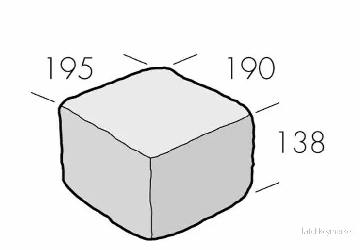 Rustik Halvblock Grå 195x190x138 - Bild 3