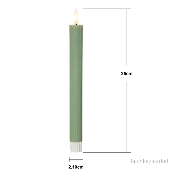 Batteridrivet LED Antikljus 2-pack Flamme Stripe 25 cm Grön - Bild 3