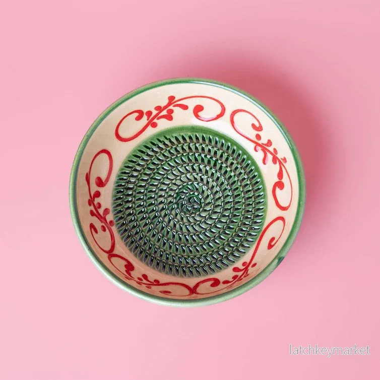 Garlic Grater Plate - Medium Ceramic Traditional - Alhambra