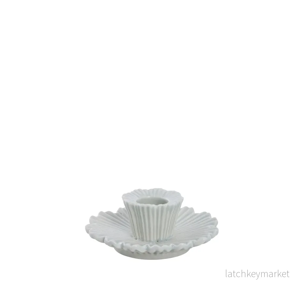 Dehmira ljushållare H3,7 cm. dammigt grönt keramik Dehmira ljushållare H3,7 cm. dammigt grönt keramik