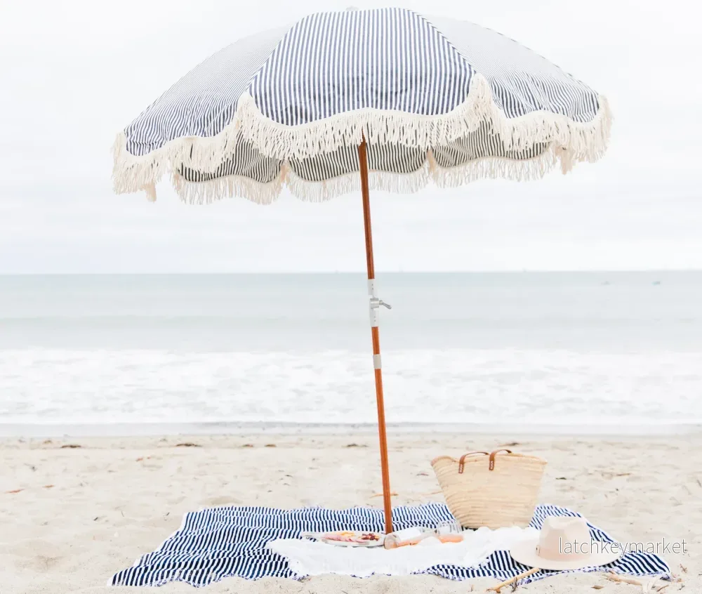 Beach Blanket Navy Blue Stripe - Bild 2