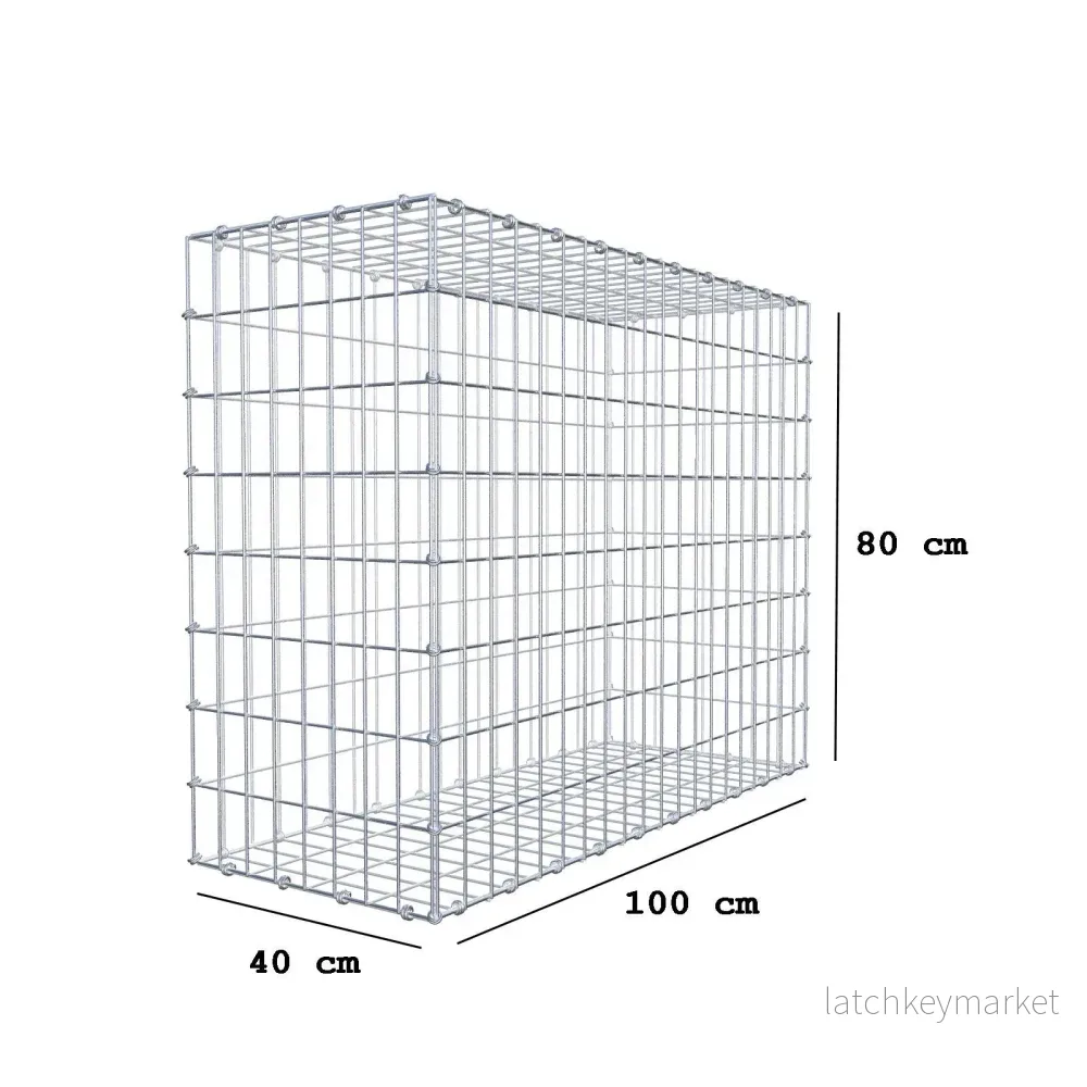 Gabion 100 cm x 80 cm x 40 cm (L x H x D), maskstorlek 5 x 10 cm, spiralring - Bild 2